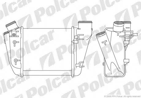 Радиатор воздуха (Интеркуллер) A4 00-04 (8E0145806D, 8E0145806C) Polcar 1325J83X (фото 1)