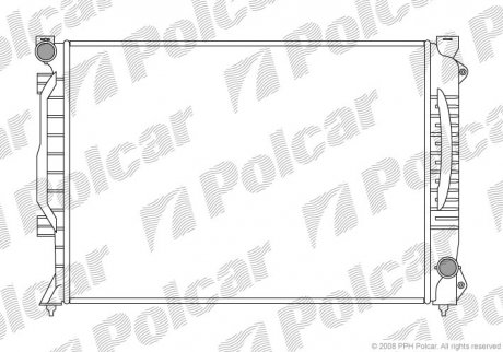 Радіатор охолодження A6 97-01 (4B0121251E, 4B0121251, 4B0121251AE) Polcar 132708-1 (фото 1)