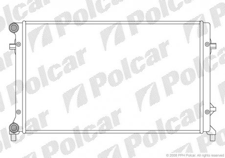 Радиатор Audi A3/Seat Altea/Skoda Octavia/VW Caddy III, Golf V, Touran 1,4-2,0SDI 03- OCTAVIA 04- (1K0121251P, 1K0121251Q) Polcar 133108A1 (фото 1)