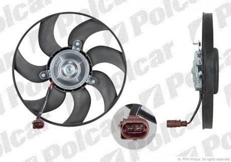 Вентилятор без кожуха VW/AUDI/SKODA/SEAT (1K0959455CR, 3C0959455G) Polcar 133123U31 (фото 1)