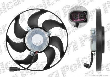 Вентилятор радиатора VAG 2.0Tdi 05- AUDI/VW/SKODA/SEAT (1K0959455DH, 1K0959455ET, 1K0959455Q) Polcar 133123U3