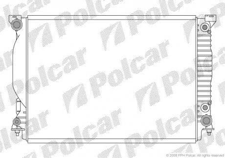 Радіатор охолодження A4 04-/CABRIO 05- (8E0121251D, 8E0121251AR, 8E0121251M) Polcar 133408-4 (фото 1)