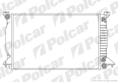 Радіатор охолодження A4 00-04 (8E0121251Q, 8E0121251K) Polcar 133508-2 (фото 1)
