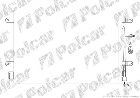 Радіатор кондиціонера AUDI A4, 11.04- (8E0260401Q, 8E0260403N, 8E0260401H, 8E0260403T, 8E0260401N, 8E0260403Q, 8E0260401L, 8E0260403L, 8E0260403H) Polcar 1335K8C1 (фото 1)