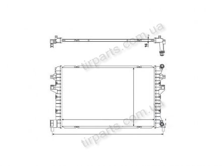 Радіатор охолодження двигуна AUDI A3 SEAT LEON,SKODA OCTAVIA III GOLF VII 1.2-2.0D 04.12- LEON, 13- (5Q0121251GF, 5Q0121251HS, 5Q0121251ED, 5Q0121251EJ, 5Q0121251GB) Polcar 13C108-3