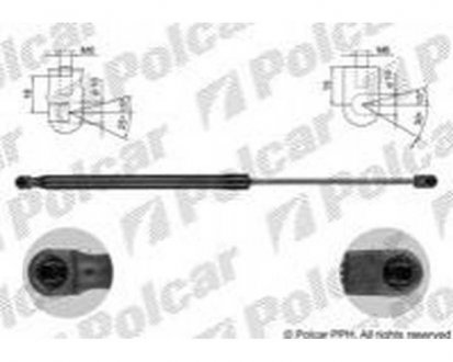 Амортизатор крышки багажника и капота Q3, 06.11-(8U0827552A, 8UO827552A) Polcar 13X1AB