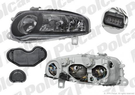 Фото автозапчасти фара основная ALFA ROMEO 147, 01-(60698931, 60686817, 0000060686817) Polcar 1404105E