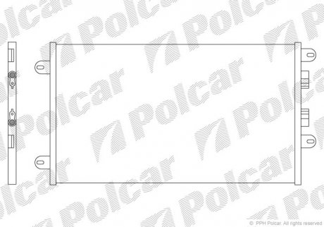 Радиатор кондиционера ALFA ROMEO 147 (7736379, 46768973) Polcar 1404K8C1