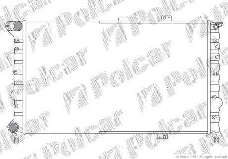 Радиатор охлаждения 166 98- (60663808, 60651922, 60627910) Polcar 140708A1 (фото 1)