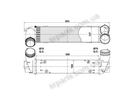 Радіатор повітря (Інтеркулер) 3 E90/E91 (17517800682, 7800682) Polcar 2001J8-5