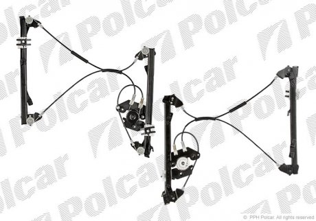 Стеклоподъемник электрический без электромотора BMW 1 E87, 09.04- (51337138465) Polcar 2001PSG1 (фото 1)
