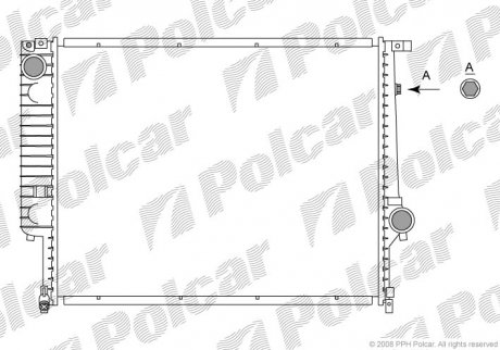 Радиатор охлаждения 3 E30 81-/87- (1709456, 1723971, 1719260, 2241912) Polcar 200508-7