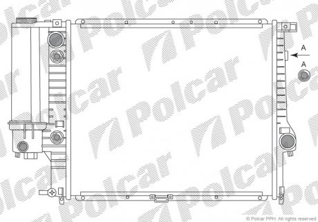 Радіатор охолодження 5 E34 88-95 (1719309, 1723527) Polcar 201408A1