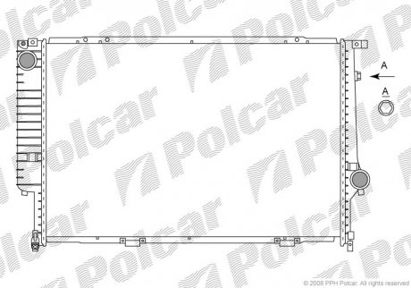 Радиатор охлаждения 5 E34 88-95 (2244542) Polcar 201508-7