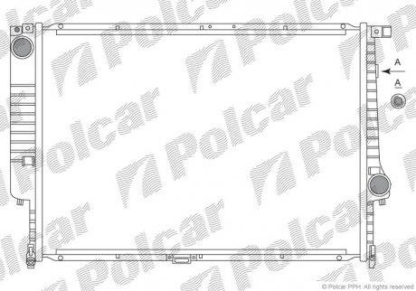 Радиатор охлаждения 7 E32 86-94 (1723689, 1709458) Polcar 201508A5