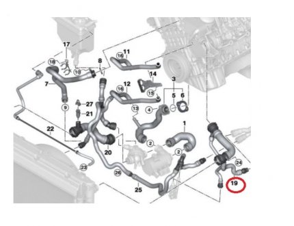 Фото автозапчасти патрубок радиатора воды 5 E60/E61 03- (17127521776, 17127546064) Polcar 2017PW-1