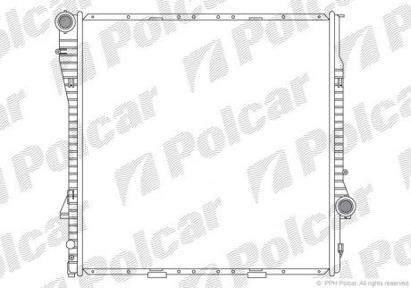 Радиатор охлаждения X5 E53, 00- (17111439104) Polcar 205008-1