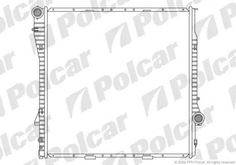 Радиатор охлаждения X5 E53, 00- (17101439101, 1439101) Polcar 205008-2