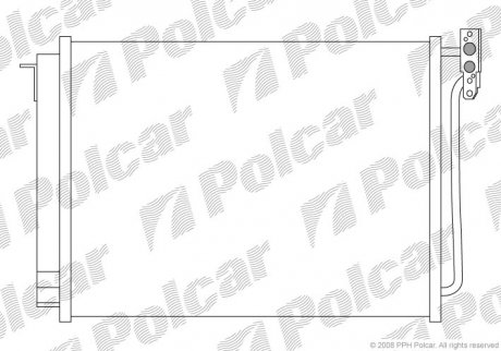 Радиатор кондиционера BMW X5 (E53), 00- (64536914216, 64538381543) Polcar 2050K81X