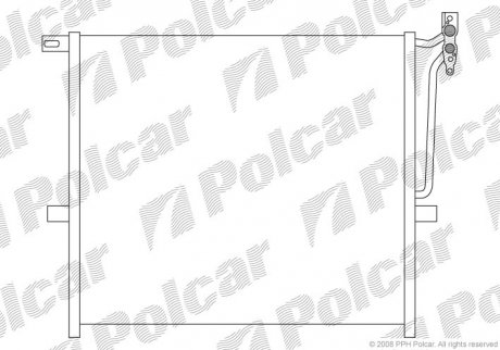 Радиатор кондиционера BMW X3 (E83), 04- (17113403437, 17113400400) Polcar 2055K8C1 (фото 1)