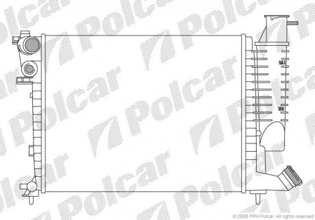 Радиатор охлаждения XSARA 97- (96330704, 133051) Polcar 2326083 (фото 1)