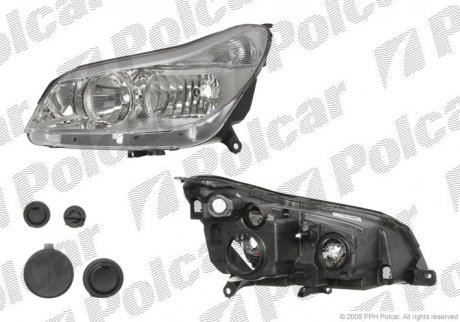 Фото автозапчастини фара основна CITROËN C5, 05-08 (6205P6, 620643) Polcar 233310-E