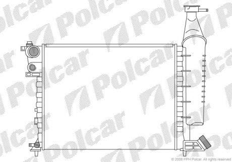 Радиатор охлаждения PARTNER 96-02 (133007, 96209813) Polcar 2350081X (фото 1)