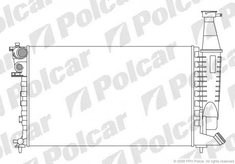 Радиатор охлаж. двигателя Citroen Berlingo 1.1/1.4/1.8 06.96- PARTNER 96-02 (96209747, 133008) Polcar 235008-2