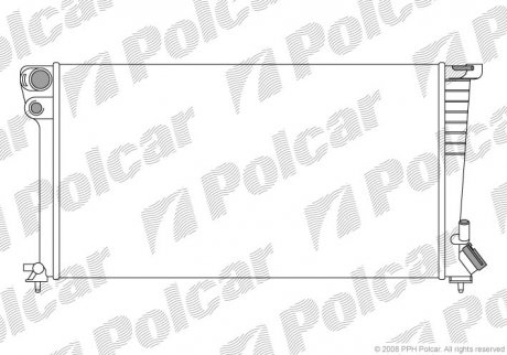 Радіатор охолодження Citroen Berlingo/Peugeot Partner 1.8/1.8D/1.9D 03.91-12.15 PARTNER 96-02 (133041) Polcar 235008A8 (фото 1)