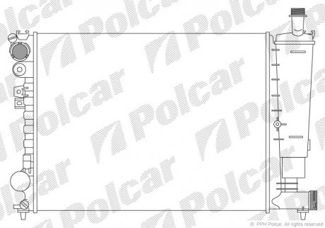 Радиатор охлаждения SCUDO (14857990, 1301P1, 1301V9, 133073, 14714630, 1471463080) Polcar 238008-1