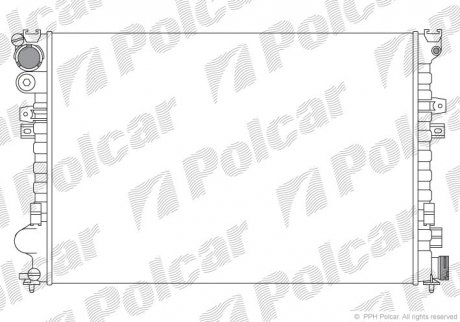 Радиатор охлаждения 806 (1301E3, 133072, 1301Y7, 1482543080) Polcar 238008A4