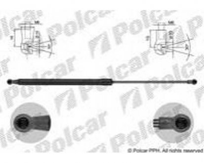 Амортизатор крышки багажника и капота C4 CACTUS, 07.14- (9813913880, 9800805480) Polcar 23L1AB (фото 1)