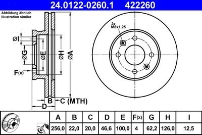 Фото автозапчасти диск тормозной передний левый/правый HYUNDAI ACCENT III, I20 I; KIA RIO II 1.1D-1.6D 03.05-12.15 Polcar 24.0122-0260.1