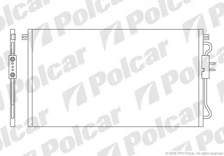 Радиатор кондиционера CHRYSLER VOYAGER, 01 (05072262AA, 5072262AA) Polcar 2401K8C4