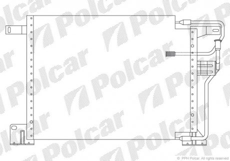 Радіатор кондиціонера JEEP GRAND CHEROKEE (55115863, 53054211) Polcar 2405K8B3 (фото 1)