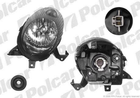 Фото автозапчастини фара основна NISS. MICRA K12, 03- (26010-BC50A, 26010-BC505, 26010AX705, 26010BC50A, 26010BC505, 26010-AX705) Polcar 2707102E