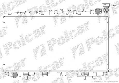 Радиатор охлаждения PRIMERA 91- (214000M203, 2141071J00, 214100M403, 2141064J00, 2141070J00) Polcar 272808-1 (фото 1)