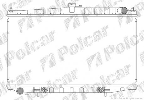 Радиатор охлаждения ALTIMA 93- (214101E450, 214601E450) Polcar 274208-1 (фото 1)