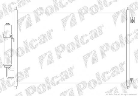 Радиатор кондиционера NISSAN,X-TRAIL, 08- (92100JG000) Polcar 2747K81K