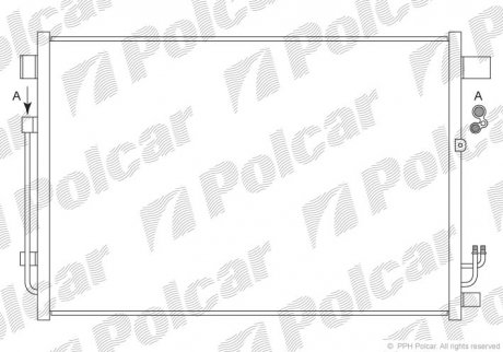 Радіатор кондиціонера Nissan Murano,11.07- (92110-1AA0A) Polcar 2749K81K