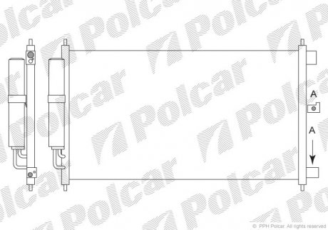 Радиатор кондиционера NISSAN NV200, 09- (92100JX00A) Polcar 2787K81K (фото 1)