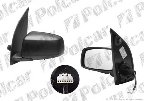 Дзеркало зовнішнє лівий FIAT PANDA 03- (735357194, 71732868) Polcar 3003512M (фото 1)