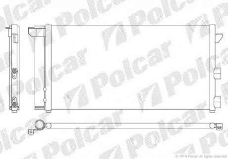Радиатор кондиционера FIAT PANDA 03- (51767143, 46798100) Polcar 3003K8C1 (фото 1)