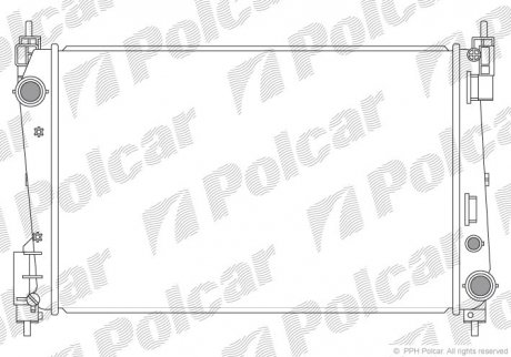 Радиатор охлаждения PUNTO GRANDE 05- (55700448, 1300297, 13313296) Polcar 302408-1