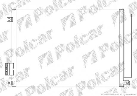 Радіатор кондиціонера FIAT 500, 07- (1551184, 51930033, 51786211, 9S5119710AA) Polcar 3035K81X (фото 1)