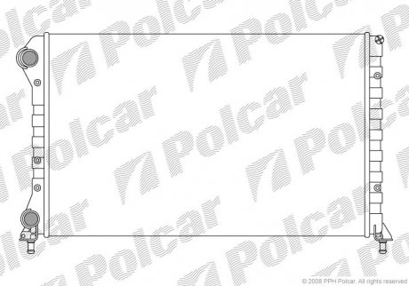 Радіатор основний Fiat Doblo 1.9D без -AC DOBLO 00- (46803039, 46749005) Polcar 304008-3