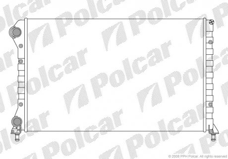 Радиатор двигателя Fiat Doblo 1,9 D 01- (+AC) DOBLO 00- (51779232, 46749018, 51867711, 46803035) Polcar 304008A4 (фото 1)