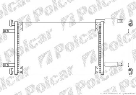 Радіатор кондиціонера FIAT DOBLO, 00- (46736891, 46803037) Polcar 3040K82X