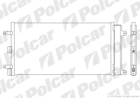 Радиатор кондиционера FIAT DOBLO, 06- (51801843, 51758873) Polcar 3041K8C1 (фото 1)