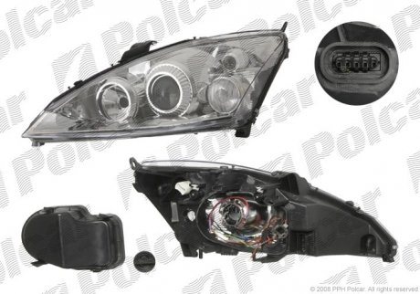 Фото автозапчастини фара основна FORD FOCUS, 98- (2M51-13101DC, 1152390, 2M5113101EC) Polcar 3201098E